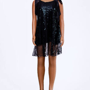 Black Sequin Short Dress
