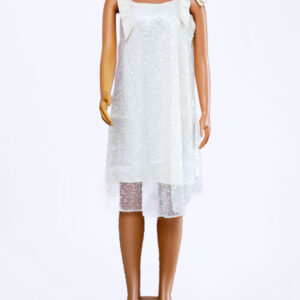 White Sequin Short Dress
