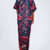Red Tie and Dye design Patter Adire Kampala Long Gown - Image 2