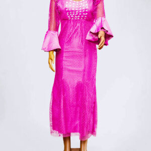 Hot Pink Lace Maxi Dress
