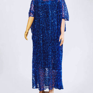 Navy Blue Squin Maxi Dress With Inner