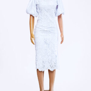 White Embroidered Lace Maxi Lady Dress
