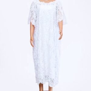White Embroidered Lace Maxi Dress