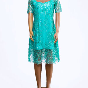 Turquoise Lace Maxi Dress