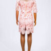 Spring Peach Lace Short Dress - Image 2