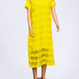 Yellow Lace Maxi Dress With Inner