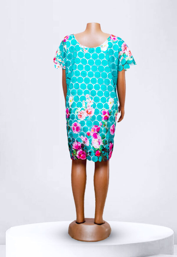 Turquoise Floral Mid Gown - Image 2