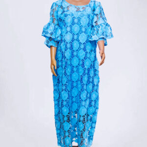 Sky Blue Lace Maxi Gown