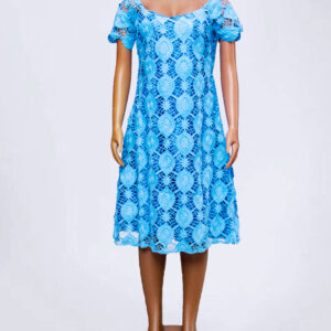Sky Blue Lace Mid Dress