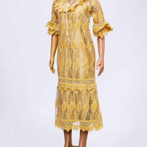 Biege Lace Maxi Dress