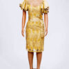 Elegant Beige lace Mid Dress