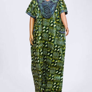 Pattern Squares Adire kampala Long Gown