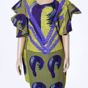 Short Ankara Style with Flare Sleeve.