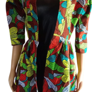 African Women Coat Ankara Print Long Jacket Wax 03