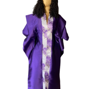 Kaftan Bubu With Pleated Shoulder and Tight Waist (Purple)