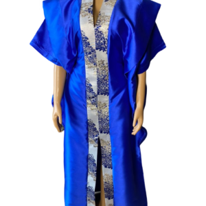 Kaftan Bubu With Pleated Shoulder and Tight Waist (Blue)