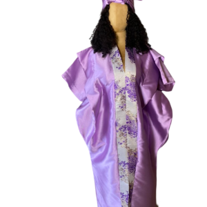 Kaftan Bubu With Pleated Shoulder and Tight Waist (Lilac)