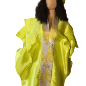 Kaftan Bubu With Pleated Shoulder and Tight Waist (Yellow)