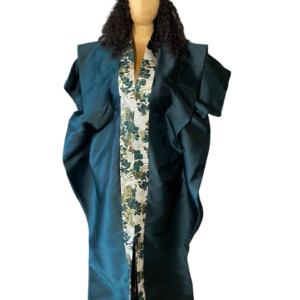 Kaftan Bubu With Pleated Shoulder and Tight Waist (Green)