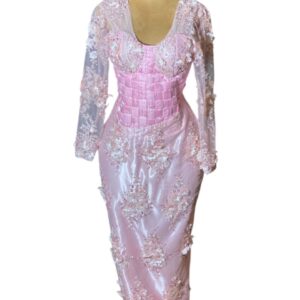 Pink Floral Lace Dress