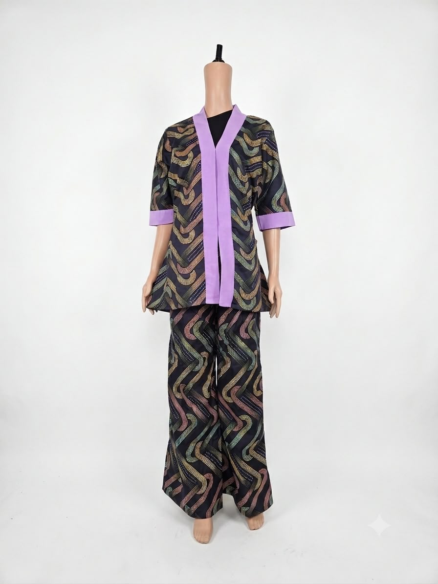 Geometric Abstract Print 2-Piece Lounge Set