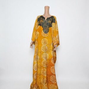 Marigold Adire Print Boubou Gown