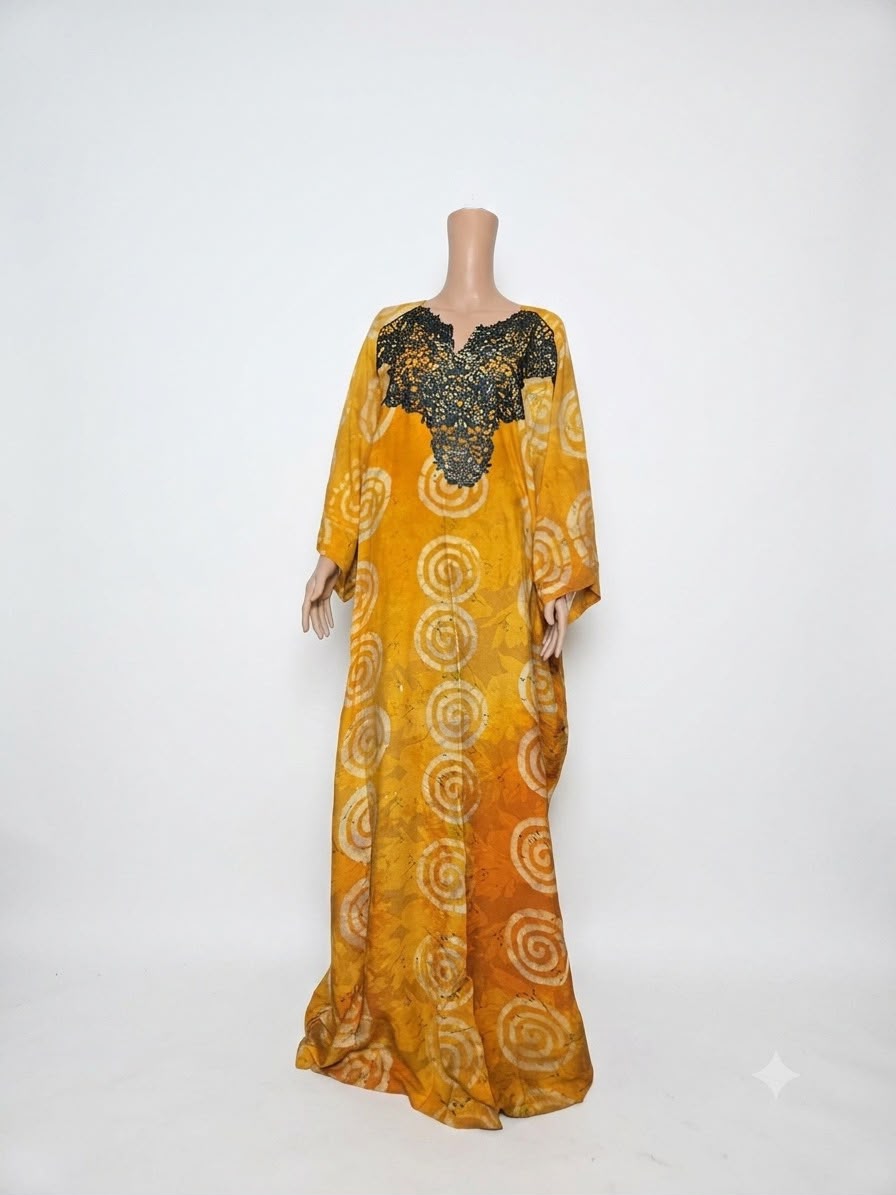 Marigold Adire Print Boubou Gown